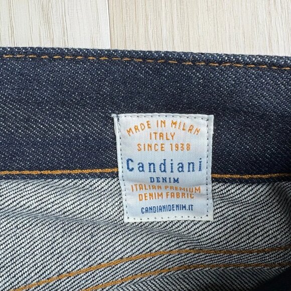 Thom Sweeney Mens Blue Candiani Denim Stretch Straight Leg Jeans Size 31/32 - Picture 8 of 12